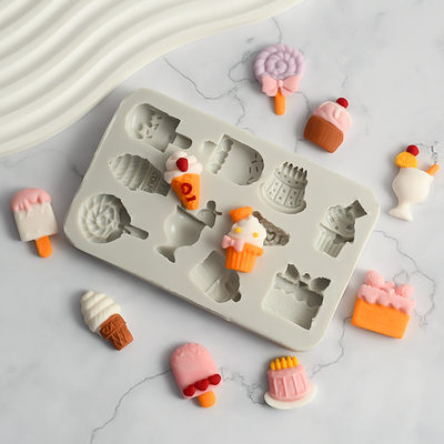 棒棒糖果硅胶模具爱心冰激凌巧克力翻糖蛋糕小装饰插件牌烘焙工具