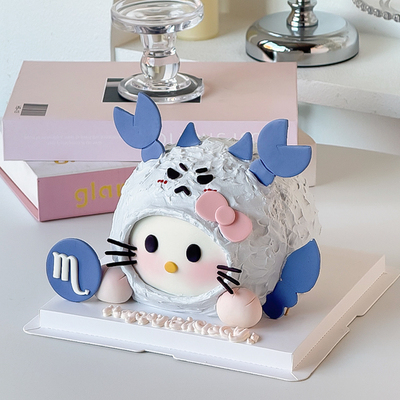 糖堡森林网红KT猫天蝎座翻糖切模12星座生日蛋糕装饰模具压模烘焙