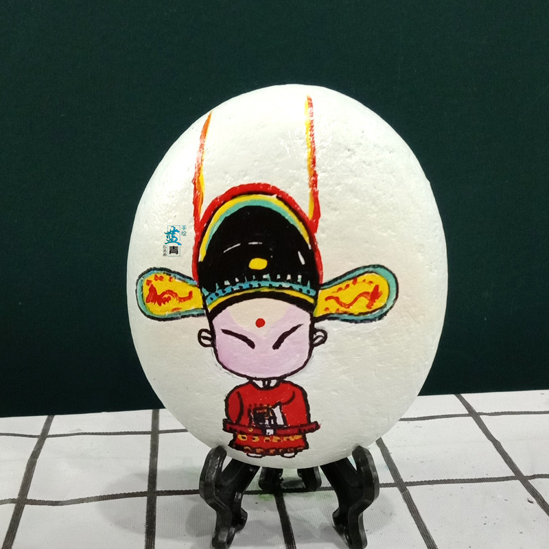 京剧脸谱石头画纯手绘创意diy彩绘成品包邮全身戏曲礼物花旦青衣