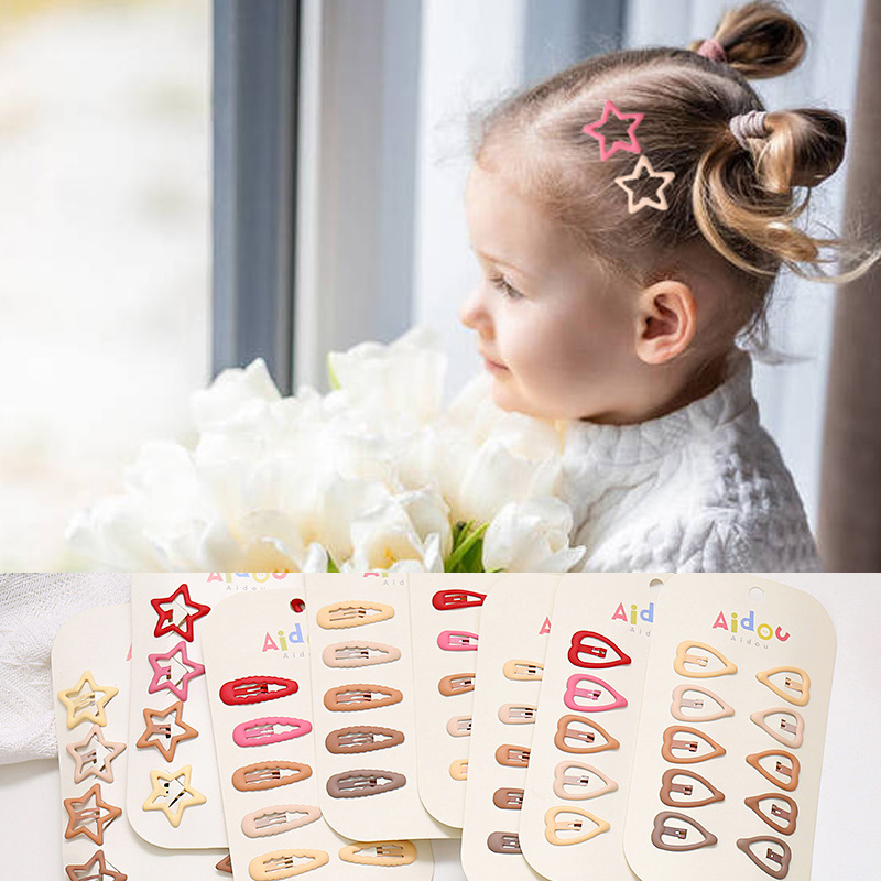 宝宝欧美星星奶咖色发饰发夹BB夹