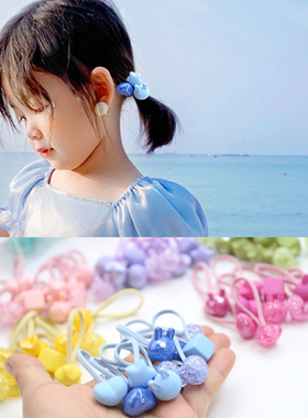 儿童皮筋发饰春夏蓝色清新透明星星女童头绳10女孩扎头皮圈不伤发