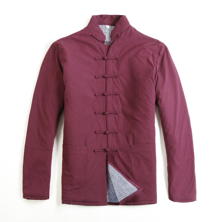 中式纯棉老粗布内加棉唐装男休闲黑色棉袄棉衣冬季中国风长袖外套