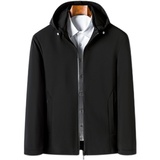 薄款夹克男上衣秋季新款中年男士休闲连帽外套爸爸装S2027-P120，男装夹克，电商B212（原钱塘6029）