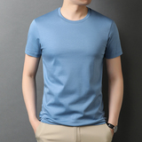 新款男士短袖T恤圆领男装半袖冰丝光棉纯色t恤QLM88200-P70，男装T恤，电商B212（原钱塘6029）