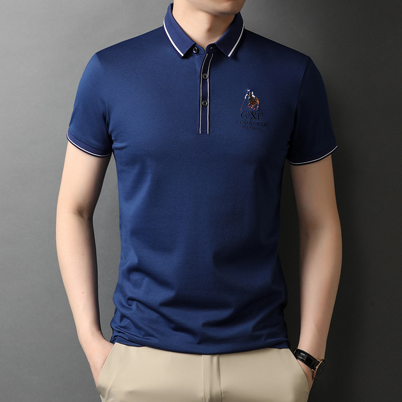 男装短袖t恤男2021夏季新款翻领透气男士休闲polo衫QLM88162-P75,男装T恤,电商B212（原钱塘6029）