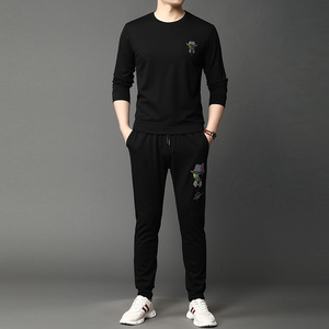 秋季休闲运动套装男新款品质印花长袖卫衣长裤两件套GRTZ072-P120图片