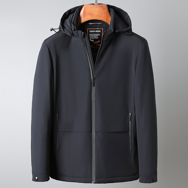 精品羽绒服男连帽冬季中年男士90白鹅绒爸爸冬装外套S2052-P380，男装羽绒服，电商B212（原钱塘6029）