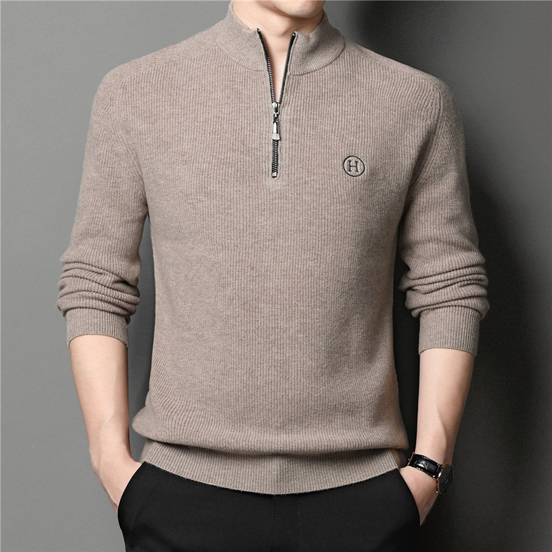 2021新款纯羊毛针织衫男秋冬季高半高领纯色加厚毛衣YT801-P210,男装针织衫/毛衣,电商B212（原钱塘6029）