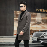 秋冬纯色商务休闲外套双面呢修身羊毛大衣男中长款KCN965-1-P360，男装毛呢大衣，电商B212（原钱塘6029）