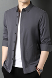 2021秋季新款男士外套纯色纯棉潮男帅气棒球服夹克QLM55208-P75，男装衬衫，电商B212（原钱塘6029）