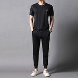 男士夏季套装男休闲运动韩版潮流2021新款帅气两件套AJY10-P85，男装休闲套装，电商B212（原钱塘6029）