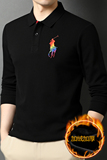 长袖t恤男加绒polo衫冬季中年男士宽松翻领纯棉打底衫D6625-1-P95，男装T恤，电商B212（原钱塘6029）