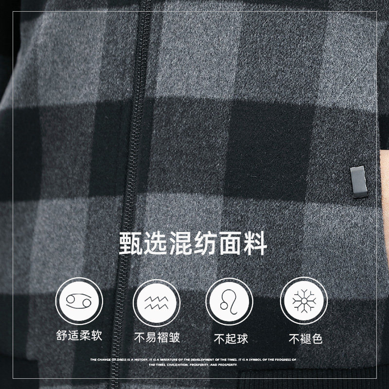 羊毛夹克男脱卸毛领秋冬男士休闲双面呢冬装毛呢子外套L2151,男装夹克,电商B212（原钱塘6029）