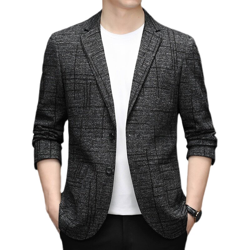 秋季西服男装外套修身格子休闲单件上衣潮流西服ZELD3321-P160,男装西服,电商B212（原钱塘6029）