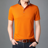 丝光棉休闲短袖T恤男上衣夏季中青年男士棉质半袖POLO衫D210-P78，男装T恤，电商B212（原钱塘6029）