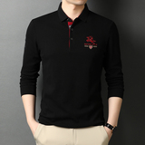 档口现货纯棉长袖T恤男士翻领打底衫休闲POLO体恤衫秋D8818-P70，男装T恤，电商B212（原钱塘6029）