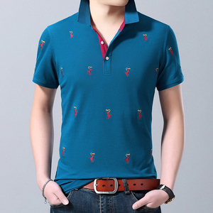 短袖T恤中青年商务休闲刺绣夏季翻领Polo衫男纯棉AJY2156-P60图片