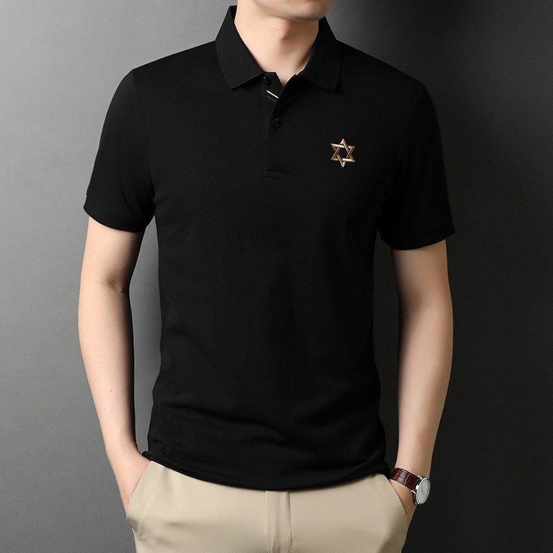 男士纯棉短袖T恤夏季中青年休闲纯色POLO衫衬衫领体恤D2116-P65,男装T恤,电商B212（原钱塘6029）