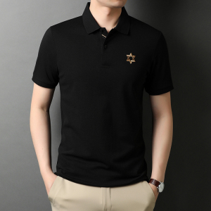 男士纯棉短袖T恤夏季中青年休闲纯色POLO衫衬衫领体恤D2116-P65图片