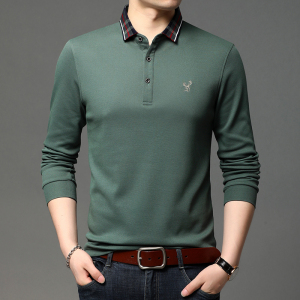 【主推】男士长袖T恤男秋季新款休闲宽松打底POLO衫D3980-P70图片