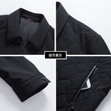 秋冬季男士薄棉衣男翻领格子棉服中年休闲爸爸冬装外套Y5088-P200，男装棉衣，电商B212（原钱塘6029）