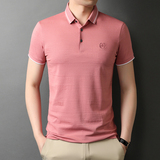夏季纯棉短袖男士翻领T恤商务休闲刺绣POLO衫男半袖QLM88175-P75，男装T恤，电商B212（原钱塘6029）