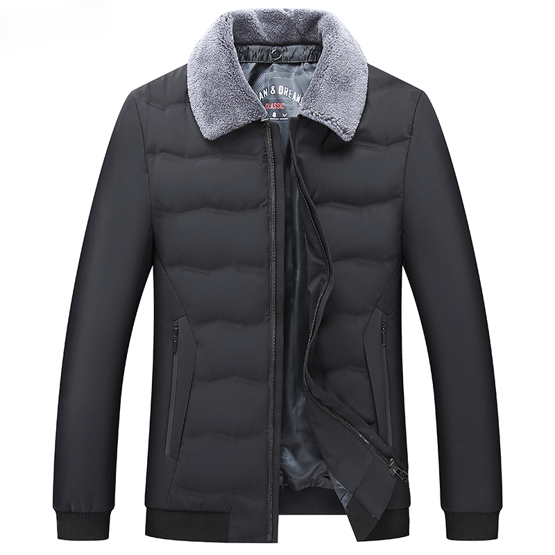 白鸭绒羽绒服男脱卸羊毛领冬季中年男士翻领冬装外套ZK31-P245，男装羽绒服，电商B212（原钱塘6029）