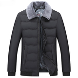 白鸭绒羽绒服男脱卸羊毛领冬季中年男士翻领冬装外套ZK31-P245，男装羽绒服，电商B212（原钱塘6029）