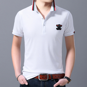 短袖T恤中青年商务休闲刺绣夏季翻领Polo衫男纯棉体恤AJY2153-P60图片
