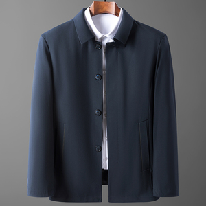 爸爸夹克男外套薄款上衣服春季新款中年男士休闲男装21J9901-P135图片