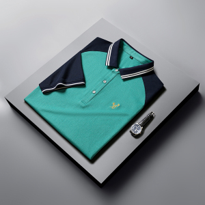 夏季短袖T恤男撞色上衣青年男士休闲免烫半袖POLO体恤衫D8249-P68图片