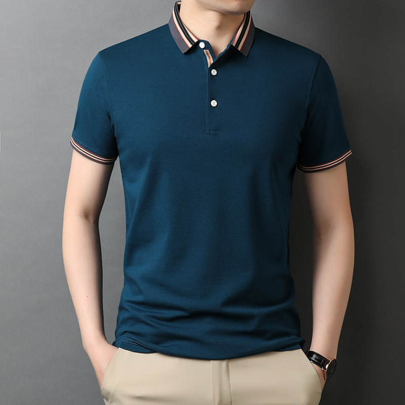 夏季男士短袖T恤2021新款时尚休闲polo衫中年男装QLM88158-P80,男装T恤,电商B212（原钱塘6029）
