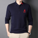 男士长袖T恤polo衫男翻领纯色2021秋季新款翻领体恤D8874-P75，男装T恤，电商B212（原钱塘6029）