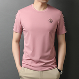 时尚印花短袖T恤男圆领夏装新款男士休闲纯色体恤衫QLM88233-P70，男装T恤，电商B212（原钱塘6029）