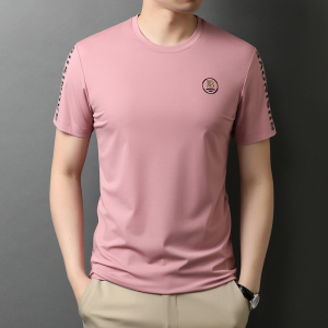 时尚印花短袖T恤男圆领夏装新款男士休闲纯色体恤衫QLM88233-P70图片