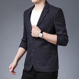 2021新款小西服男休闲型男单西外套格子商务小西装KCN2057-1-P175，男装西服，电商B212（原钱塘6029）
