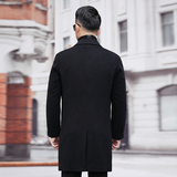 精品男装羊毛大衣男西装领中年男士休闲中长款毛呢外套L2021-P310，男装毛呢大衣，电商B212（原钱塘6029）