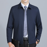 春季新款男装外套中年男士商务休闲纯色翻领夹克男薄款S882-P110，男装夹克，电商B212（原钱塘6029）