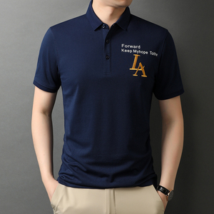 短袖T恤男纯色POLO衫夏季新款男士休闲潮流半袖体恤衫D821-P60图片