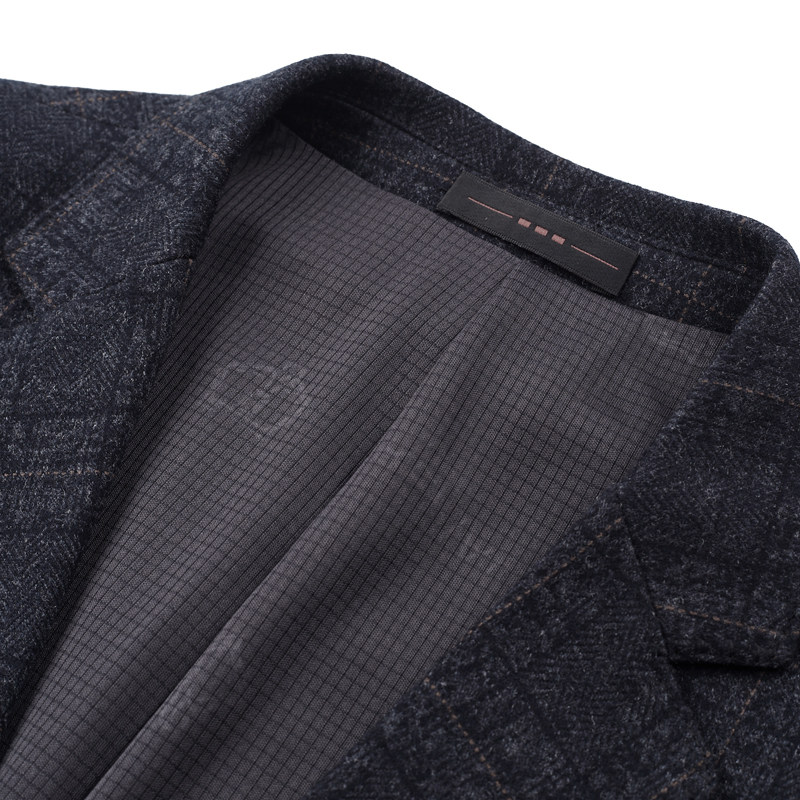2021秋季西服男纯色格子百搭商务休闲便西西装外套ZELD3325-P160,男装西服,电商B212（原钱塘6029）
