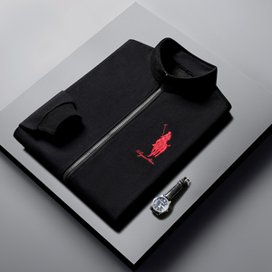 2021秋季夹克外套中青年男宽松休闲纯色刺绣立领外套D21007