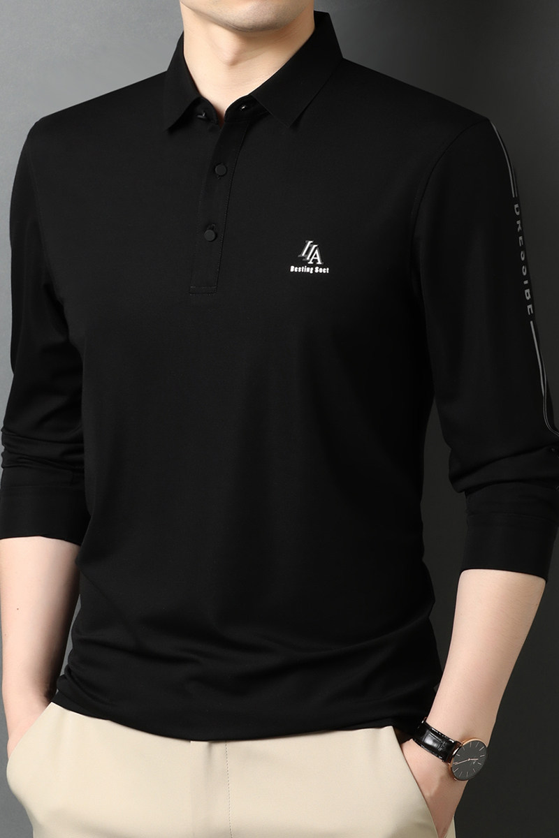 秋装男士长袖新款T恤翻领潮流POLO衫印花上衣服男QLM55165-P80,男装T恤,电商B212（原钱塘6029）