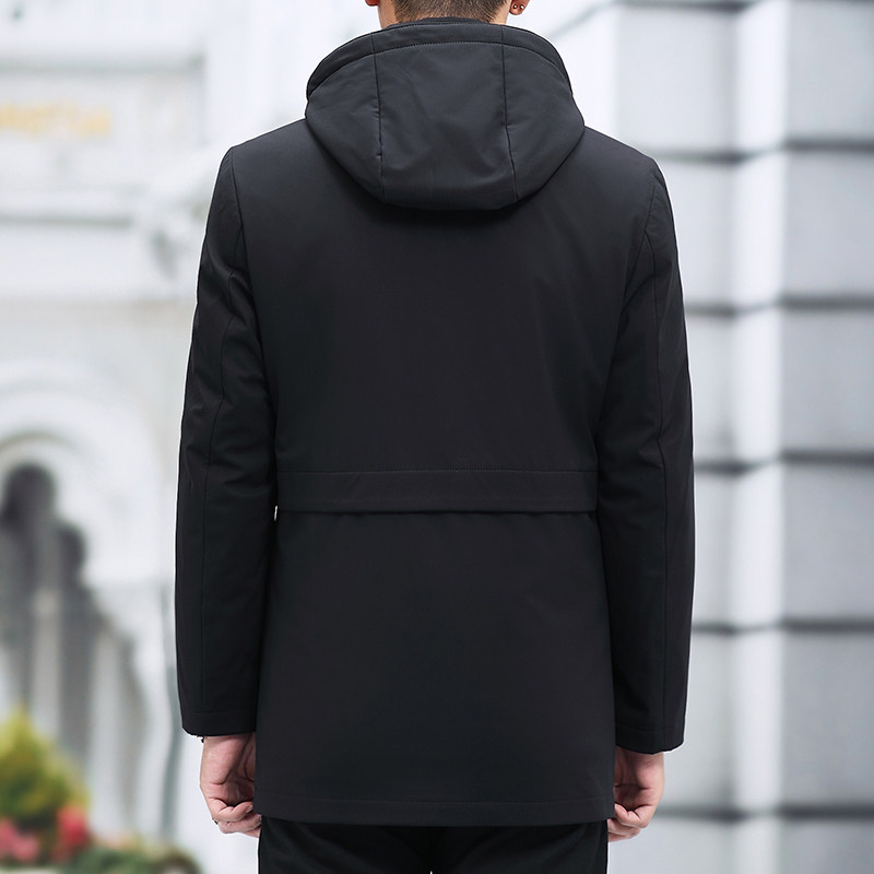冬装外套脱卸加绒内胆水貂毛领男士中长款连帽尼克服L2013-P500,男装夹克,电商B212（原钱塘6029）