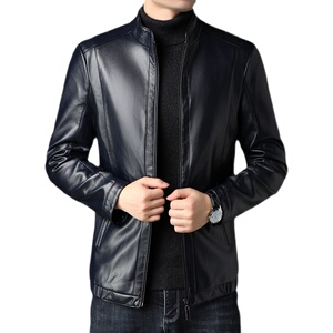 冬装皮衣男仿皮外套冬季男士休闲立领加厚皮夹克P1801-P180图片