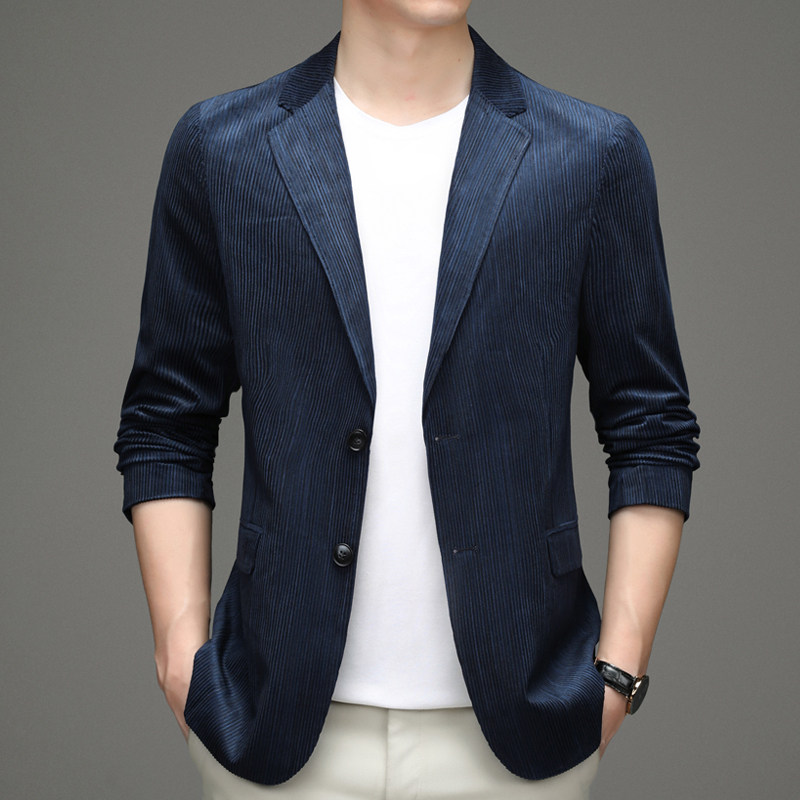 2021男士中年商务宽松正装小西服外套竖条纹西服AJYD107006-P195,男装西服,电商B212（原钱塘6029）