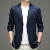 2021男士中年商务宽松正装小西服外套竖条纹西服AJYD107006-P195，男装西服，电商B212（原钱塘6029）