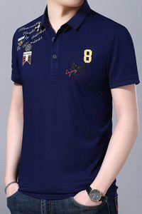 夏季短袖t恤男潮流翻领POLO衫男士刺绣休闲半袖体恤AJY2182-P65图片