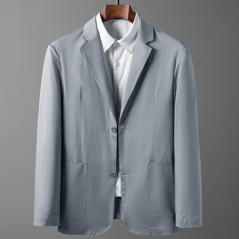 纯棉休闲西服男薄款春季新款中青年男士小西装外套21M2122-P175图片
