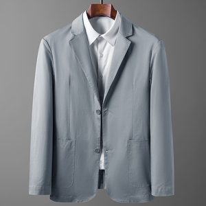 纯棉休闲西服男薄款春季新款中青年男士小西装外套21M2122-P175图片