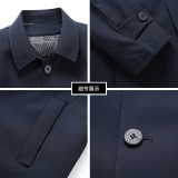 冬季羽绒服男中长款男装中年男士翻领风衣爸爸冬装外套ZK32-P245，男装羽绒服，电商B212（原钱塘6029）